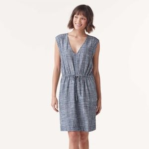 SPLENDID COLLECTION Waverly Striped Drawstring Linen Blend Dress XS